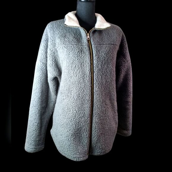 Wanna B Two Tone Fleece Zipper Jacket - Size Large - Picture 2 of 7